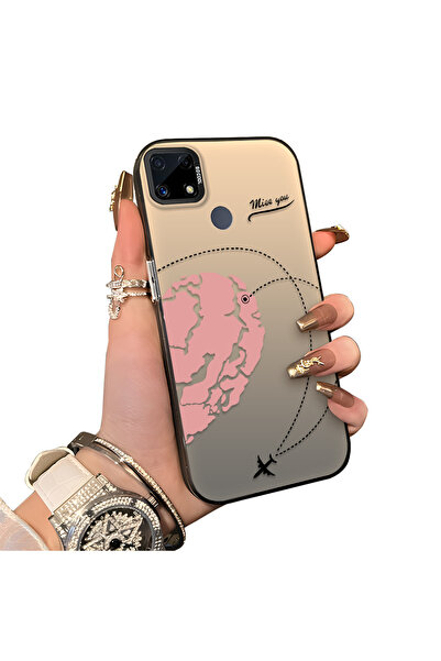 ucuc حافظة من السيليكون المتوافقة مع هاتف Realme C25 ذات حافة صلبة ومضادة للس...