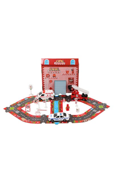 Arabest 3D Puzzle Track Toy Set Electric Urban Rescue Cars with Lights and So...