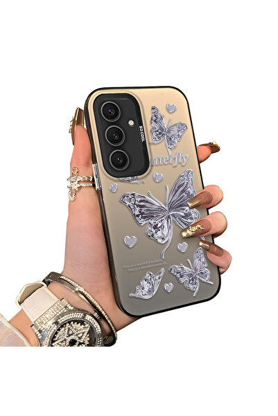 ucuc حافظة سيليكون متوافقة مع هاتف سامسونج جالاكسي S24 بلس ذات حافة صلبة ومضا...