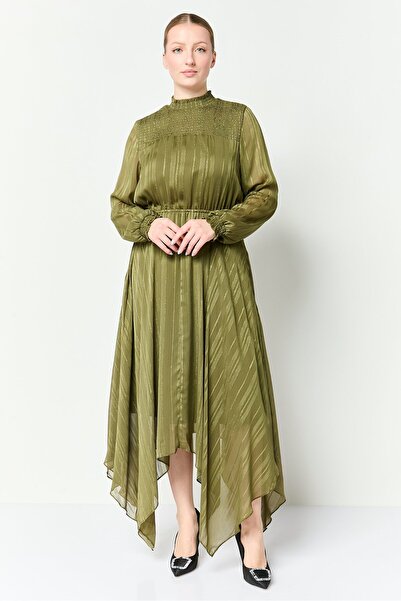 NANETTE LEPORE Women Metallic Maxi Dress, Moss Green