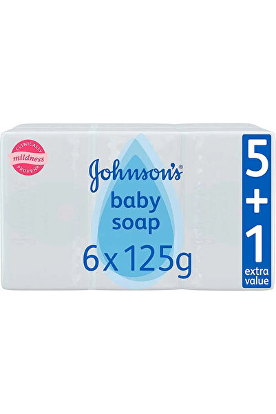 Johnson's Baby Soap Mild and Gentle for Baby Bath, Skin Care- 6pcs X 125gms