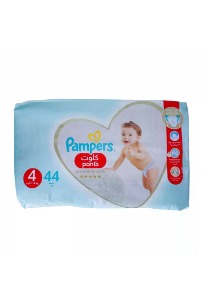 Pampers حفاضات أطفال بانتس بريميوم كير، مقاس 4، وزن 9-14 كجم - 44 حفاضة