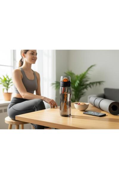 BuradaBuldun قارورة تيتيز ريو 750 مل لون أسود - مع غطاء - مع ماصة، خالية من م...