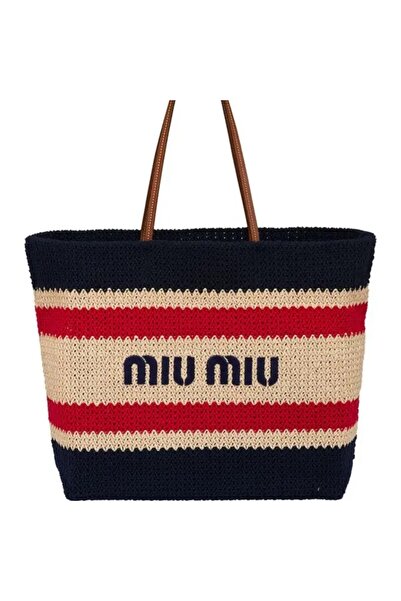 Miu Miu Woven fabric tote bag