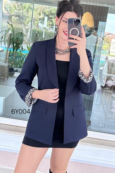 İnce Topuk سترة ليوبارد بقطع قماش مخيطة معاً 6y004