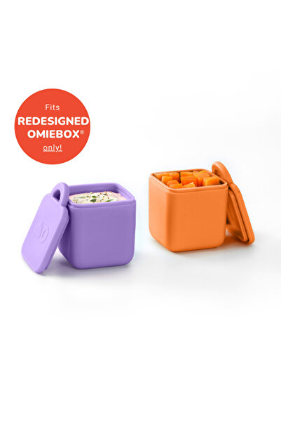 OmieBox - Bento Kutusu İç Bölme Kapları 2li Mor/Turuncu