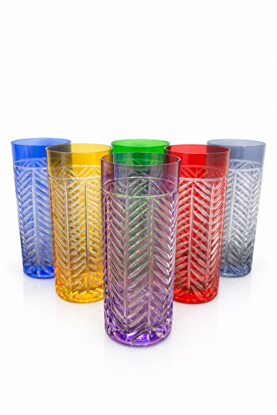 camart Vienna Crystal Mix Color 6-Piece Soft Drink Glass