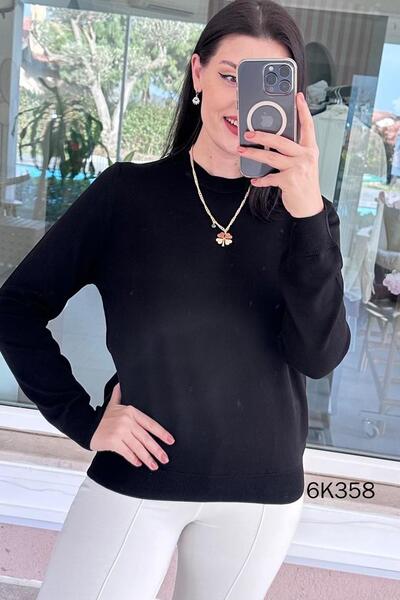 İnce Topuk Crew Neck Mercerized Knitwear Blouse 6K358