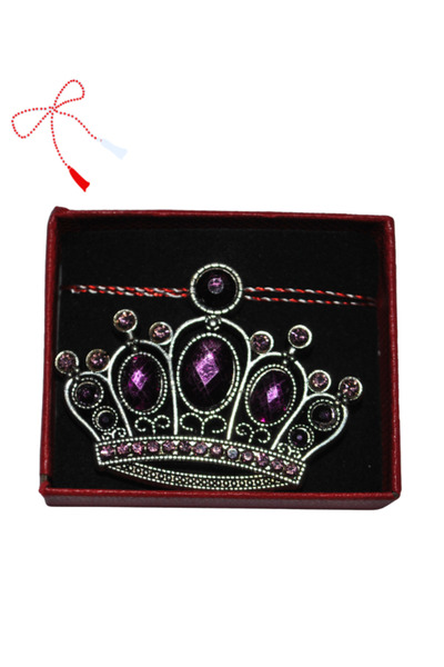 LOL Mărțișor Elegant Brooch – Crown Model, Metal with Decorative Stones
