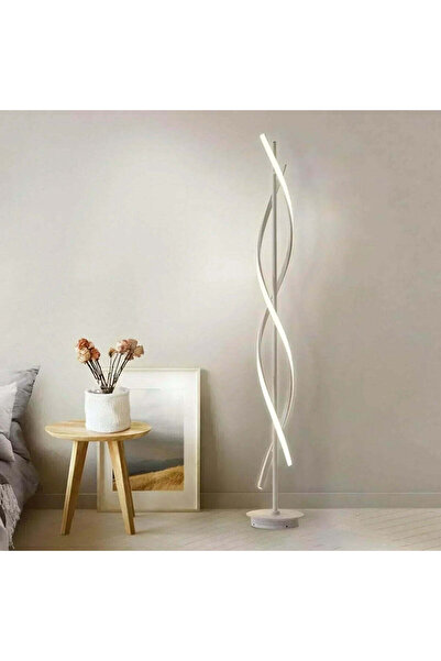 hocc مصباح أرضي حلزوني إبداعي بتقنية LED على شكل الحمض النووي، أبيض اللون