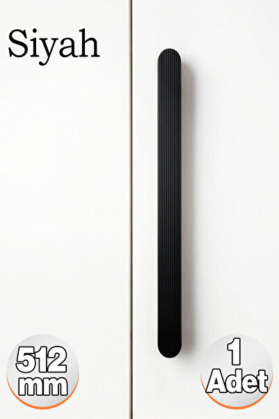 Badem10 Anzer Striped Matte Black Drawer Handle 512 mm Long Handle Wardrobe C...
