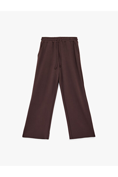 Koton Спортен панталон с висока талия, връзки и джобове, широки крачоли