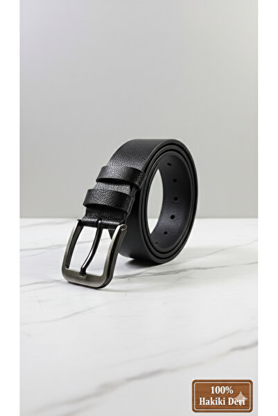 Erkek % 100 Hakiki Deri 4.5 cm genişlik siyah Kot Kemer