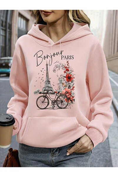 ship master Unisex Oversize Φούτερ με Κουκούλα – Τυπωμένο Καθημερινό Άνετο Φο...