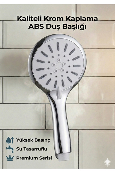 Plodna House Elvis Beyaz 5 Fonksiyonlu Büyük Boy Yüksek Basınçlı Duş Başlığı