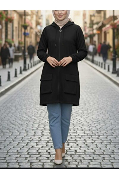 BYBIYIK سترة نسائية بقلنسوة مع تفاصيل جيب