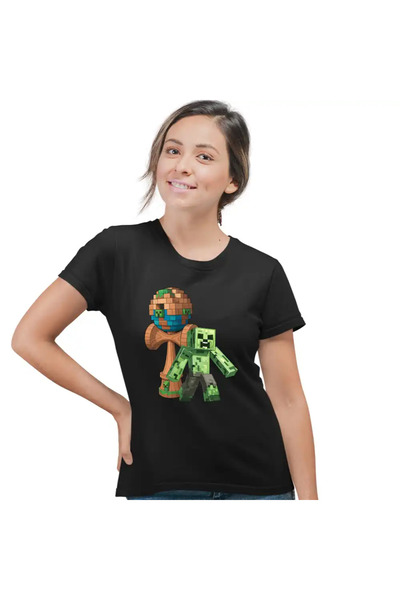 OEM Women's Kendama Minecraft Creeper Trial T-Shirt