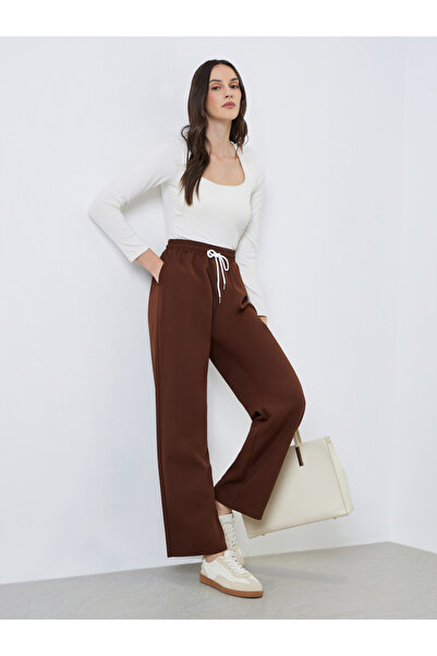 Styli Women Brown Wide Leg Palazzo Pants