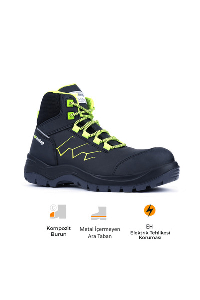 Mekap Policap Energy S3 SRC Mikrofiber Nubuk Deri Yalıtkan Elektrikçi İş Botu