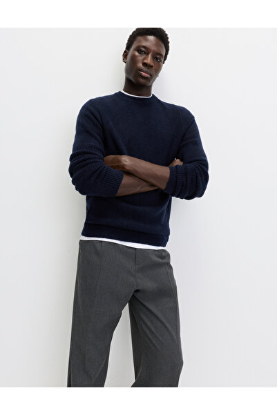 Marks & Spencer Süper Yumuşak Fitilli Yuvarlak Yaka Yünlü Kazak