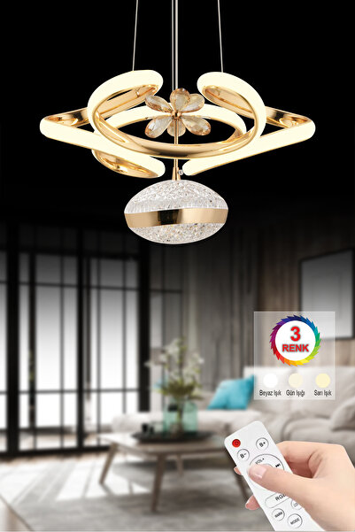 İstanbul Avize Lina Tekli Gold Dreon Kasalı 3 Renk Kumandalı Ledli Modern Led...