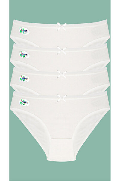 Tusebu Bamboo Women's White Panties 4-Pack – Soft, Stretchy, and Breathable E...