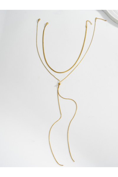 Take Two By Styli Women Flat Snake Chain Multi-Layer Necklace