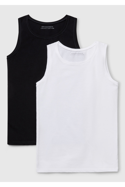 United Colors of Benetton Girl's Black Thick Strap 2-Piece Undershirt Set