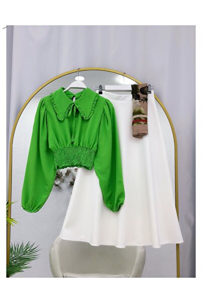 YEDİLALE SET DUBĂLĂ CU MÂNERE BALON, CĂMĂȘĂ, FUSTĂ LARGĂ