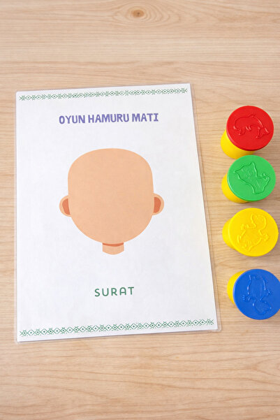 Kids Yıkanabilir/Silinebilir Oyun Hamuru Matı - 4 Adet Hayvan Figürlü Kapaklı...