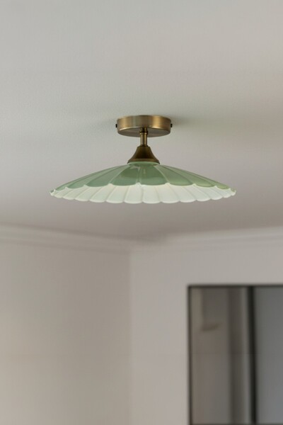 Bamyum Risso Mint Metal Büyük Avize Piramit Plafonyer Başlık Tekli Rustik Caf...