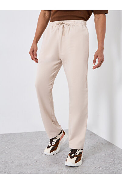 Styli Men Beige Solid Straight Fit Joggers