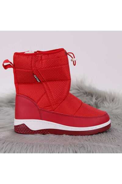 mm Women's boots, made of sheepskin, lined with fur, with sewn sole LL-25-RED