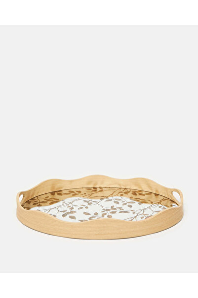 REDTAG Gold Oval Floral Tray (Large)
