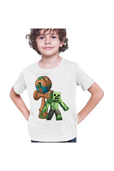 OEM Kids Boys Kendama Minecraft Creeper Trial T-Shirt