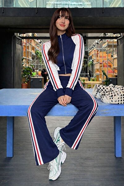 HAKKE Şerit Detaylı Fermuarlı Eşofman TAKIM