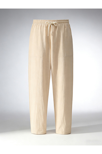 Take Two By Styli Men Solid Textured Drawstring Waist Pants