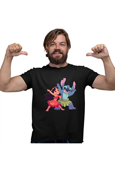 OEM Ανδρικό T-Shirt Lilo Stitch Dancing Hawaii