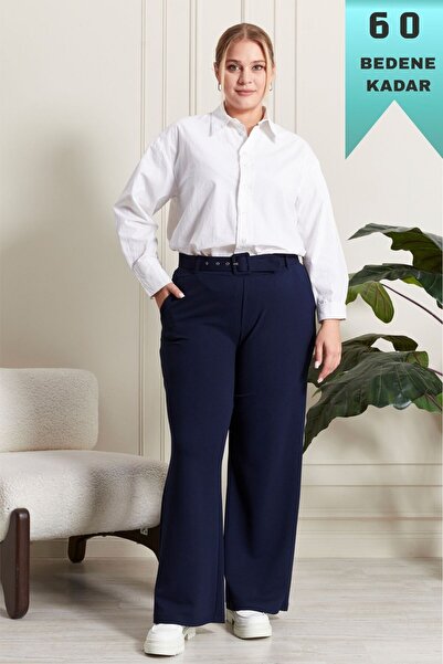 Elmas Tesettür Γυναικεία Ρούχα Μεγάλου Μεγέθους Παντελόνι από Ύφασμα Σκούμπα ...