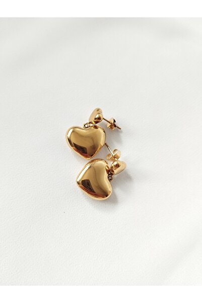 Rasa Raşa Design Modern Minimalist 3D Kalp Tasarım Çelik Küpe