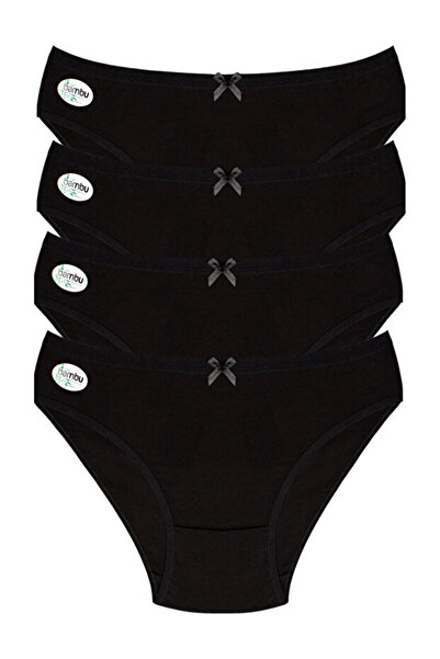 Tusebu Bamboo Women's Black Panties 4-Pack – Stretchy, Soft, and Everyday Com...