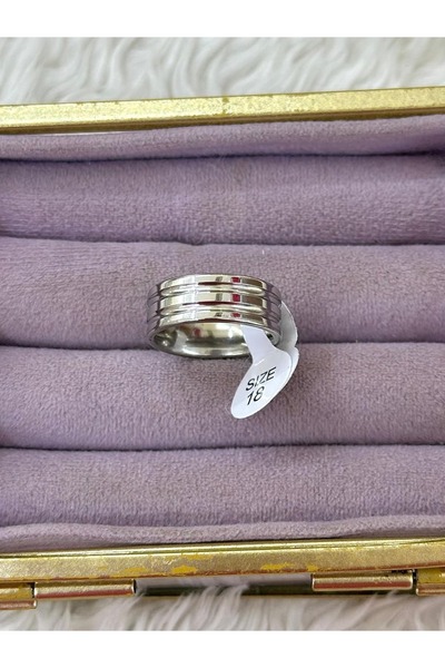 BY YASİN TOPÇU 💍   Silver Shiny Multi-Strip Ring – Size 18 ✨