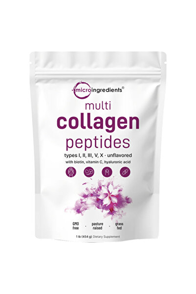 Micro ingredients ببتيدات الكولاجين المتعددة 454 غرام (1 رطل) ببتيدات متحللة ...