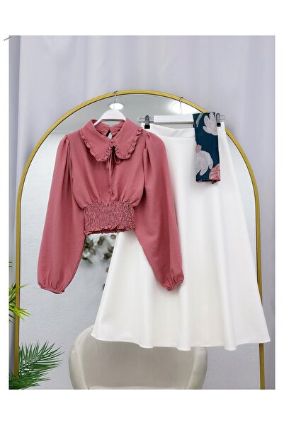 YEDİLALE SET DUBĂLĂ CU MÂNERE BALON, CĂMĂȘĂ, FUSTĂ LARGĂ