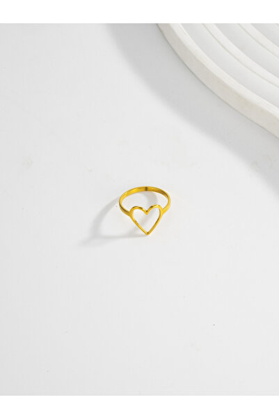 Take Two By Styli Women Gold Heart-Shaped Hollow Ring