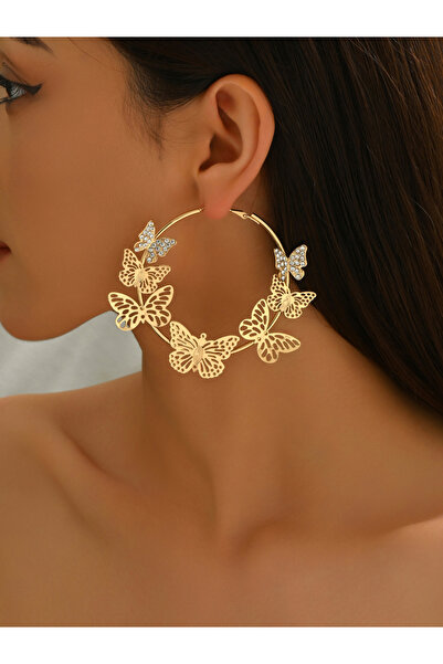 Take Two By Styli Women Hoop Butterfly Earrings