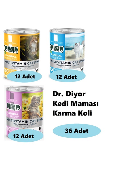 DR.DİYOR Kedi Maması Karma Koli 36 Adet 02