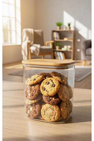 zaTen Pazar Oval Glass Storage Container / Jar with Bamboo Lid 16.5 cm