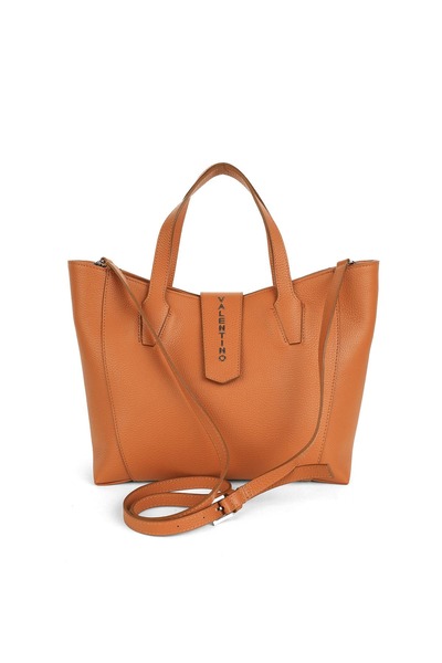 Valentino Women's Leather Shoulder Bag with Detachable Strap - Tan