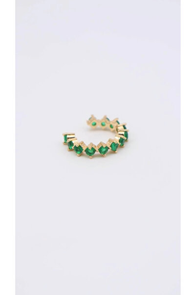 whitelove Shesra Yeşil Taşlı Earcuff